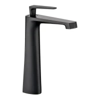 Смеситель для раковины высокий Grocenberg GB3025, черный матовый