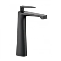 Смеситель для раковины высокий Grocenberg GB3025, черный матовый