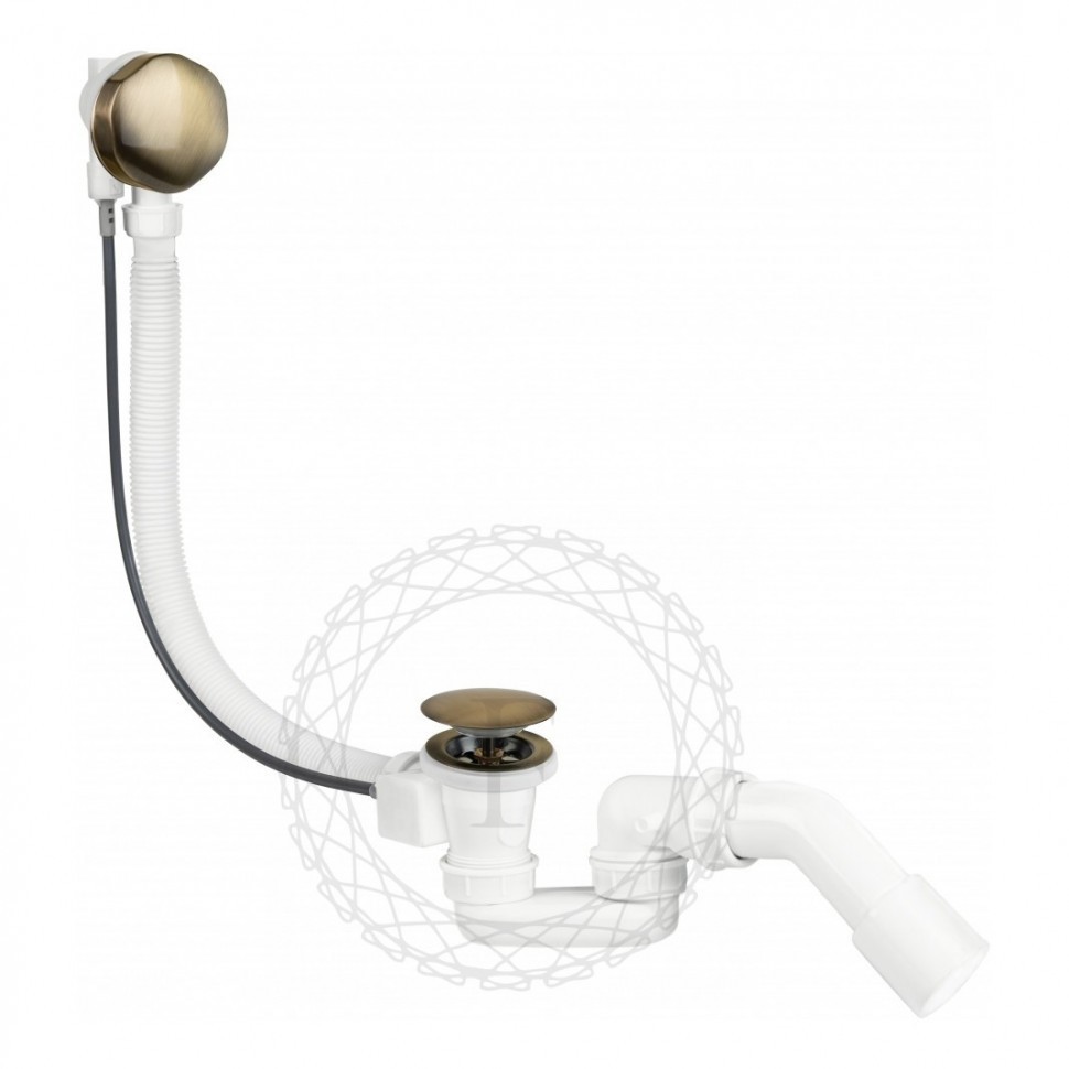 Сифон для ванны полуавтоматический FILARETE FL80, бронза