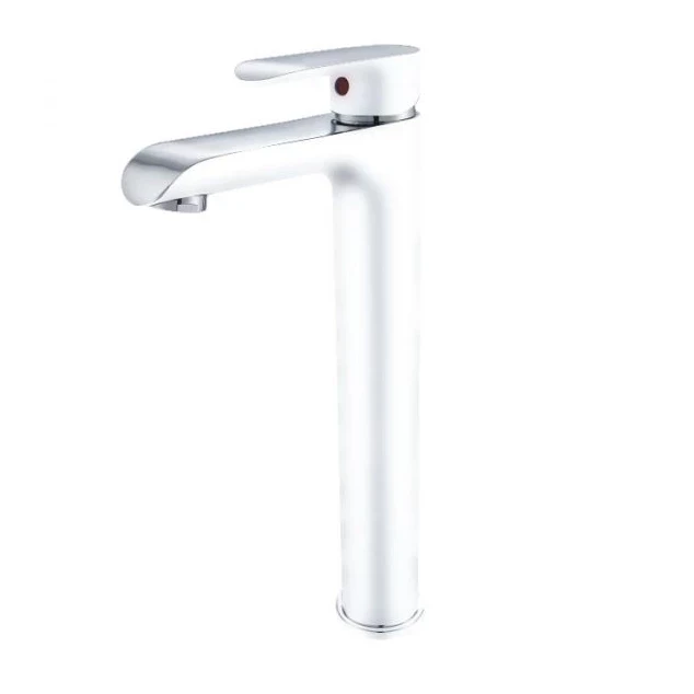 Смеситель для раковины высокий Grocenberg GB3010, белый/хром