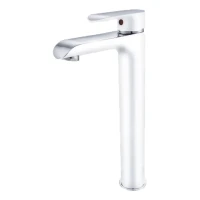 Смеситель для раковины высокий Grocenberg GB3010, белый/хром