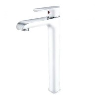 Смеситель для раковины высокий Grocenberg GB3010, белый/хром