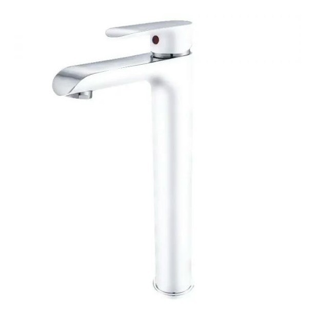 Смеситель для раковины высокий Grocenberg GB3010, белый/хром