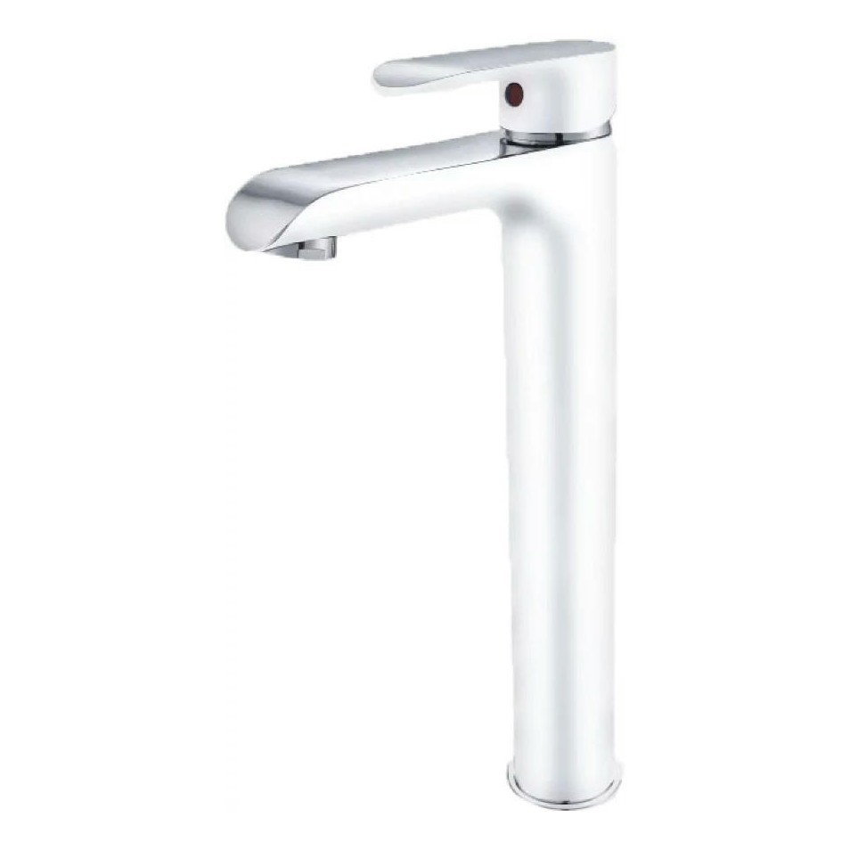 Смеситель для раковины высокий Grocenberg GB3010, белый/хром