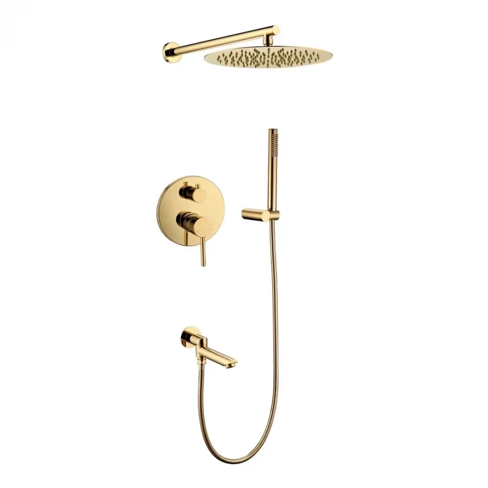 Душевая система скрытого монтажа Grocenberg GB5099GO-1, золото глянец