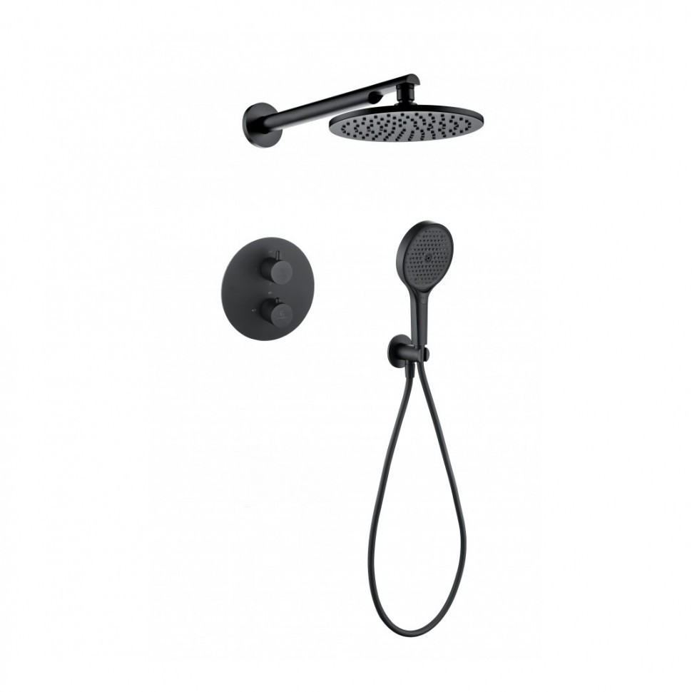 Душевая система скрытого монтажа Grocenberg GB5093, черный матовый