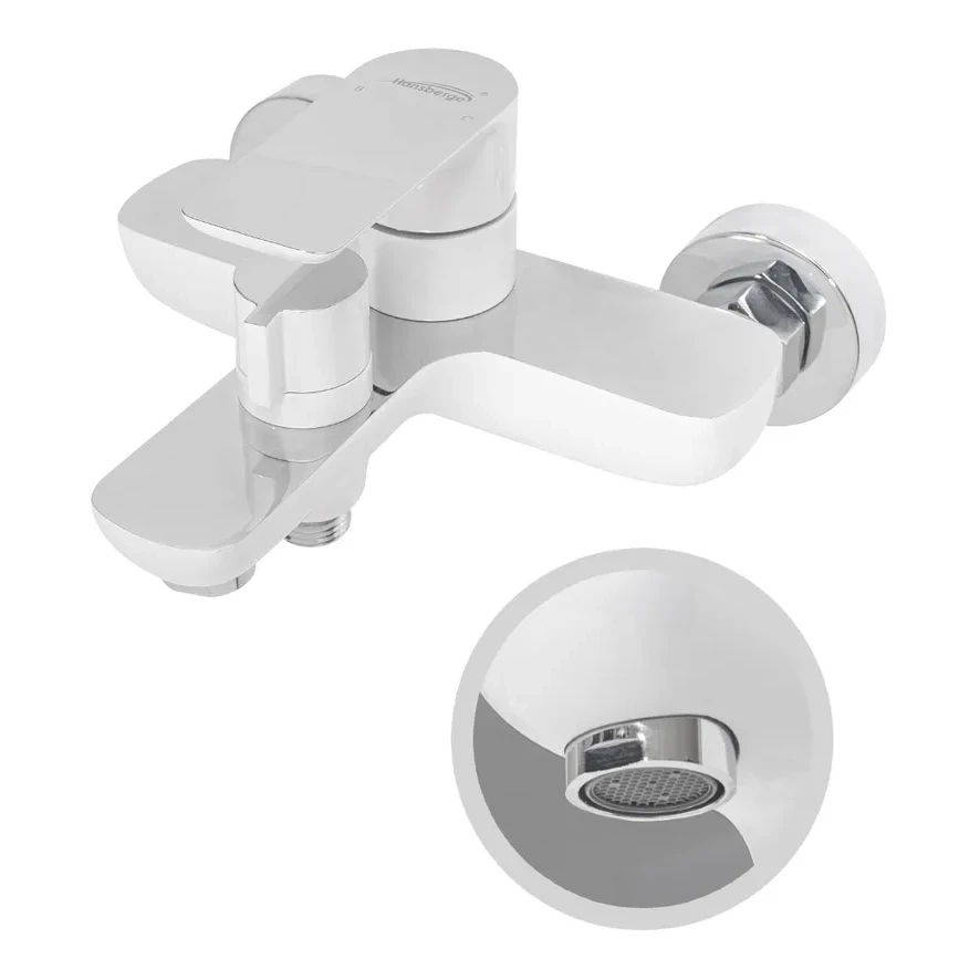 Набор для ванны 3 в 1 Hansberge H7099, белый/хром