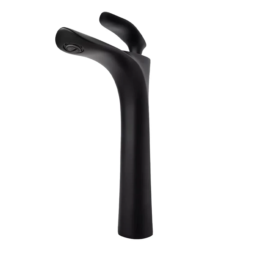 Смеситель для раковины высокий Grocenberg GB3001, черный матовый