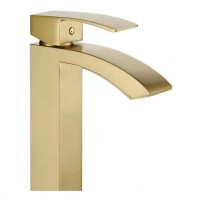 Смеситель для раковины высокий Grocenberg GB3007, матовое золото