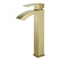 Смеситель для раковины высокий Grocenberg GB3007, матовое золото