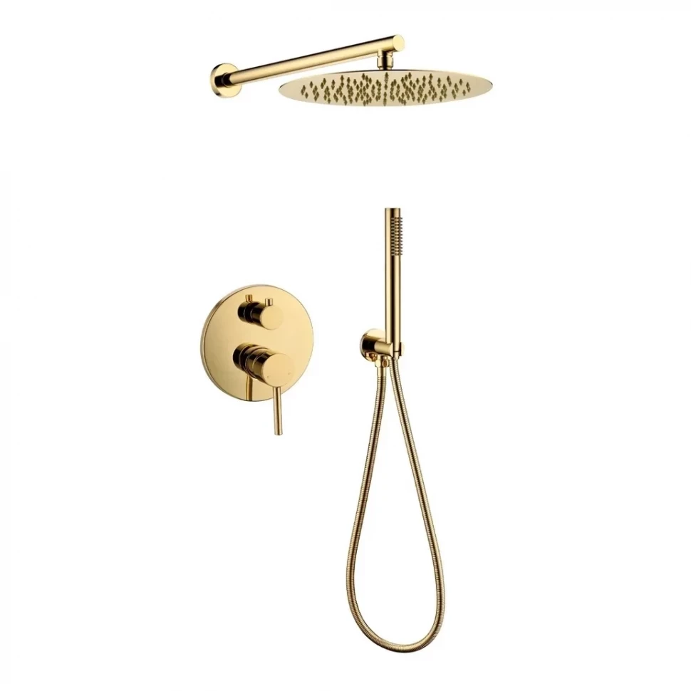 Душевая система скрытого монтажа Grocenberg GB5099GO-3, золото глянец