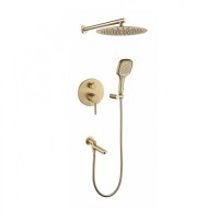 Душевая система скрытого монтажа Grocenberg GB5001, матовое золото