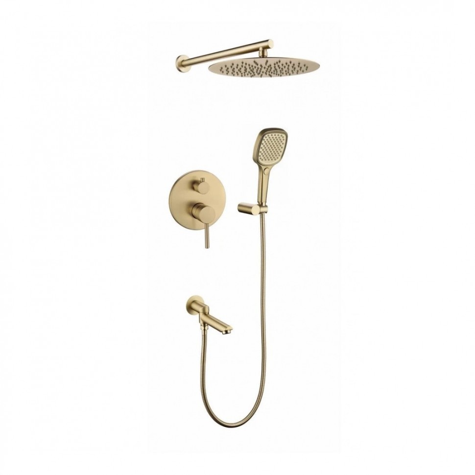 Душевая система скрытого монтажа Grocenberg GB5001, матовое золото