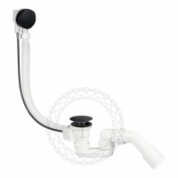 Сифон для ванны полуавтоматический FILARETE FL80, черный матовый