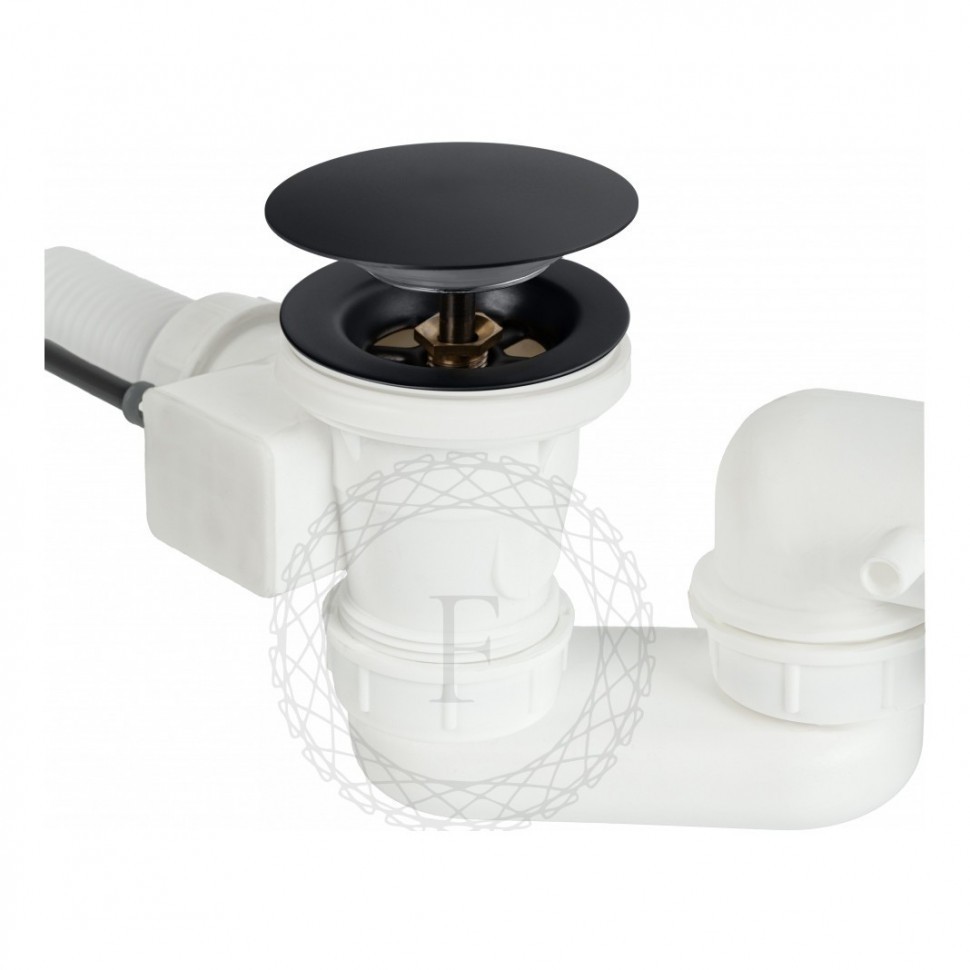 Сифон для ванны полуавтоматический FILARETE FL80, черный матовый