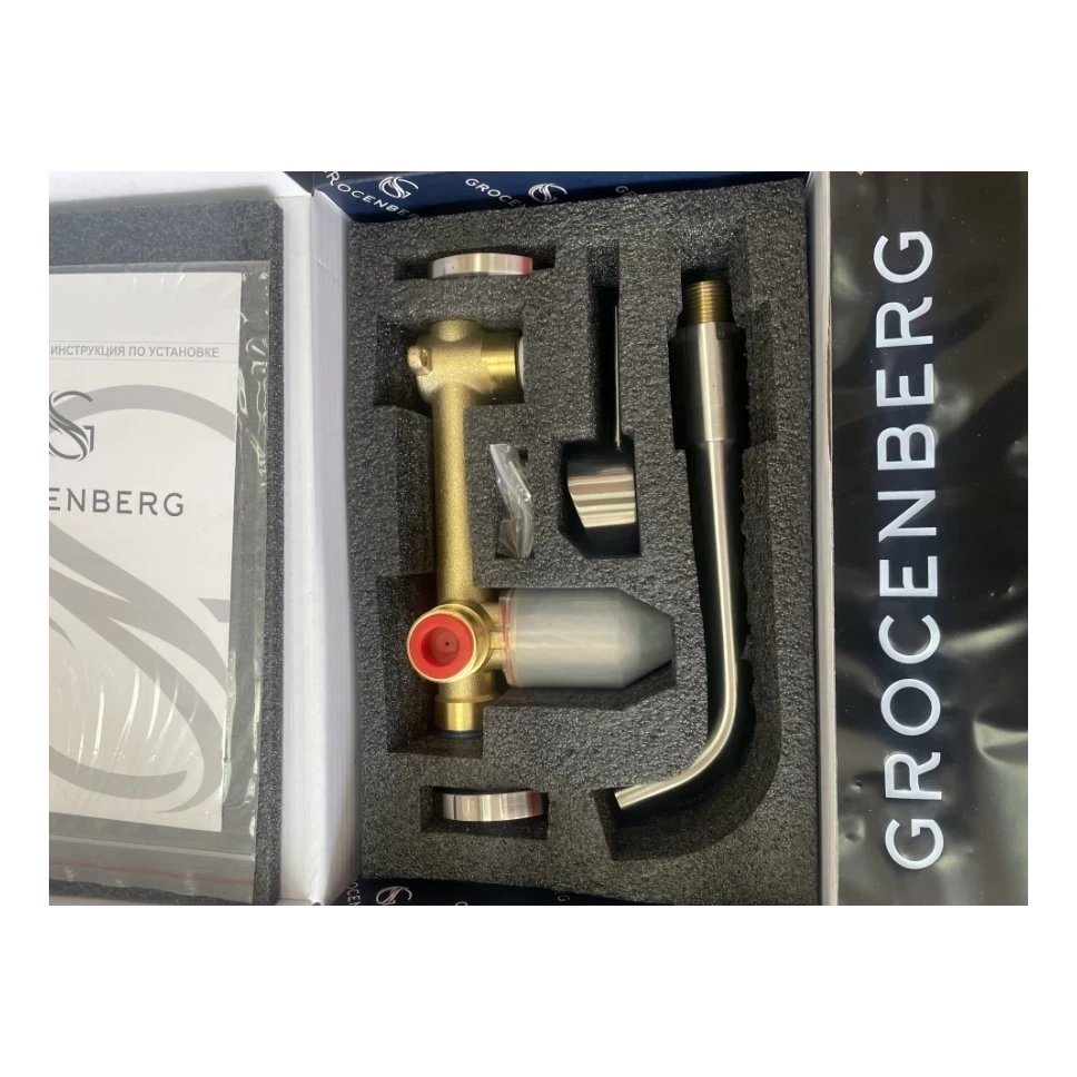 Смеситель встраиваемый для раковины Grocenberg GB511, никель