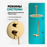Душевая система скрытого монтажа Grocenberg GB5099GO-4, золото глянец