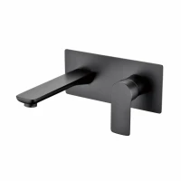 Смеситель встраиваемый для раковины Grocenberg GB599, черный матовый