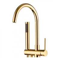 Смеситель напольный для ванны Grocenberg GB900, золото глянец