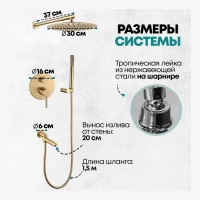 Душевая система скрытого монтажа Grocenberg GB5099MG-1, матовое золото