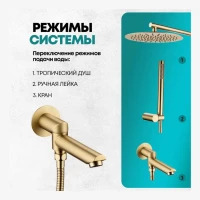 Душевая система скрытого монтажа Grocenberg GB5099MG-1, матовое золото