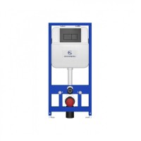 Инсталляция для унитаза с кнопкой для смыва Grocenberg GS3050-KM3070BG, графит