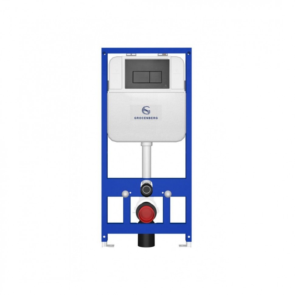 Инсталляция для унитаза с кнопкой для смыва Grocenberg GS3050-KM3070BG, графит