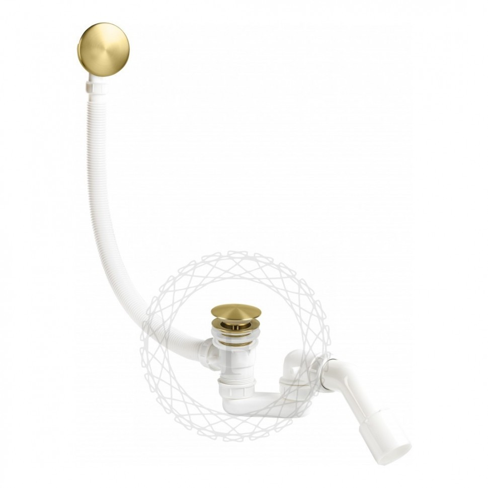 Сифон для ванны автоматический FILARETE FL90, матовое золото