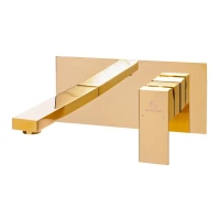 Смеситель встраиваемый для раковины Grocenberg GB588, золото глянец