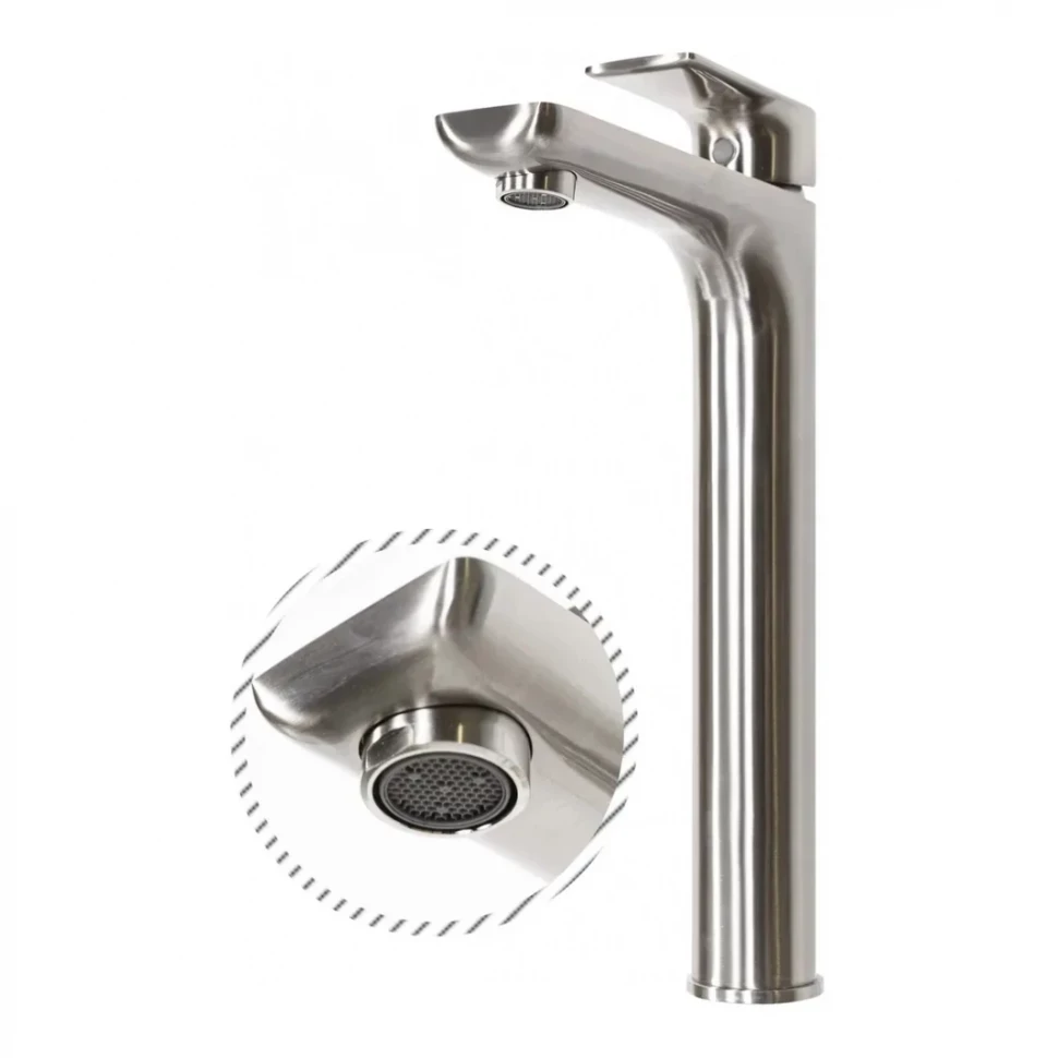 Смеситель для раковины высокий Grocenberg GB3009, никель