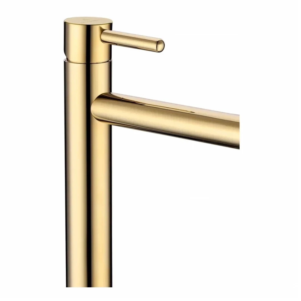 Смеситель для раковины высокий Grocenberg GB3029, золото глянец