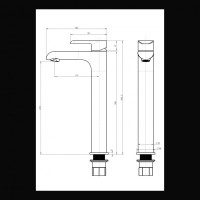 Смеситель для раковины высокий Grocenberg GB3010, хром