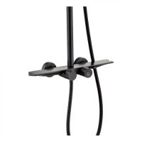 Душевая система с термостатом Grocenberg GB7038, черный матовый