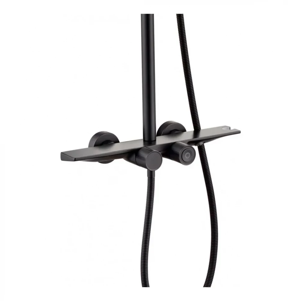 Душевая система с термостатом Grocenberg GB7038, черный матовый