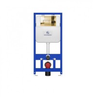 Инсталляция для унитаза с кнопкой для смыва Grocenberg GS3050-KM3070GO, золото глянец