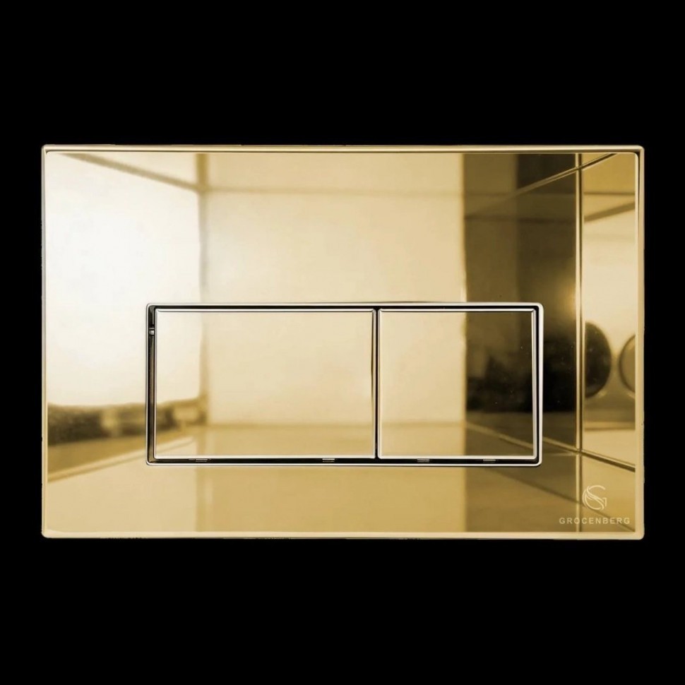 Инсталляция для унитаза с кнопкой для смыва Grocenberg GS3050-KM3070GO, золото глянец