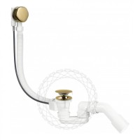 Сифон для ванны полуавтоматический FILARETE FL80, золото глянец