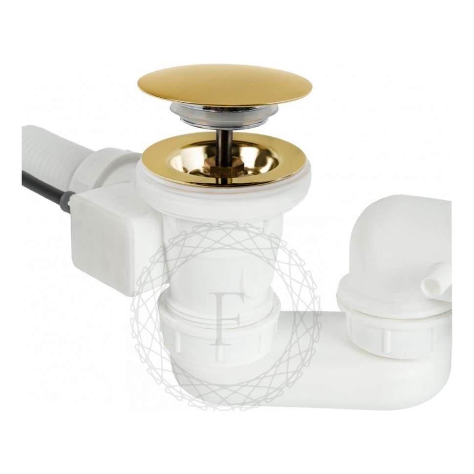 Сифон для ванны полуавтоматический FILARETE FL80, золото глянец