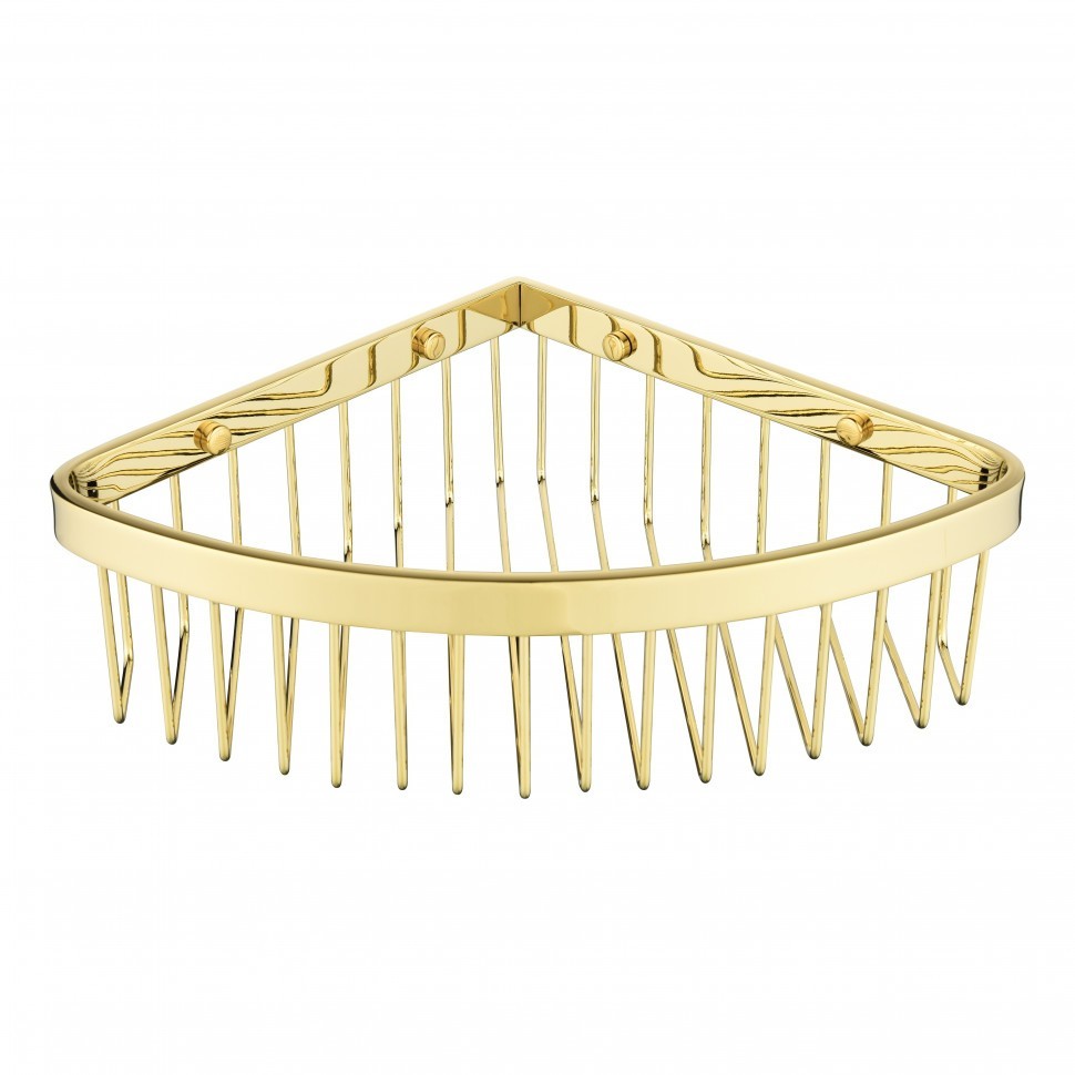 Полка корзина угловая Grocenberg AC0094GO, золото глянец