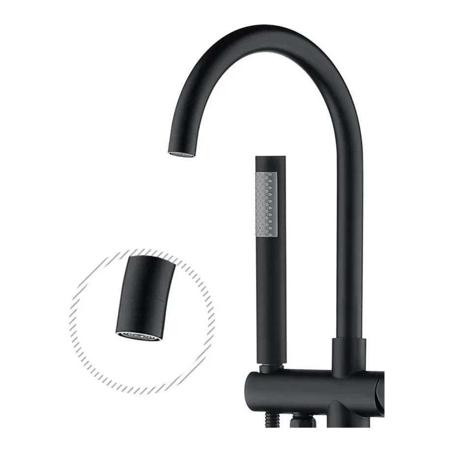 Смеситель напольный для ванны Grocenberg GB900, черный матовый