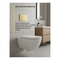 Инсталляция для унитаза с кнопкой для смыва Grocenberg GS3050-KM3070MG, матовое золото