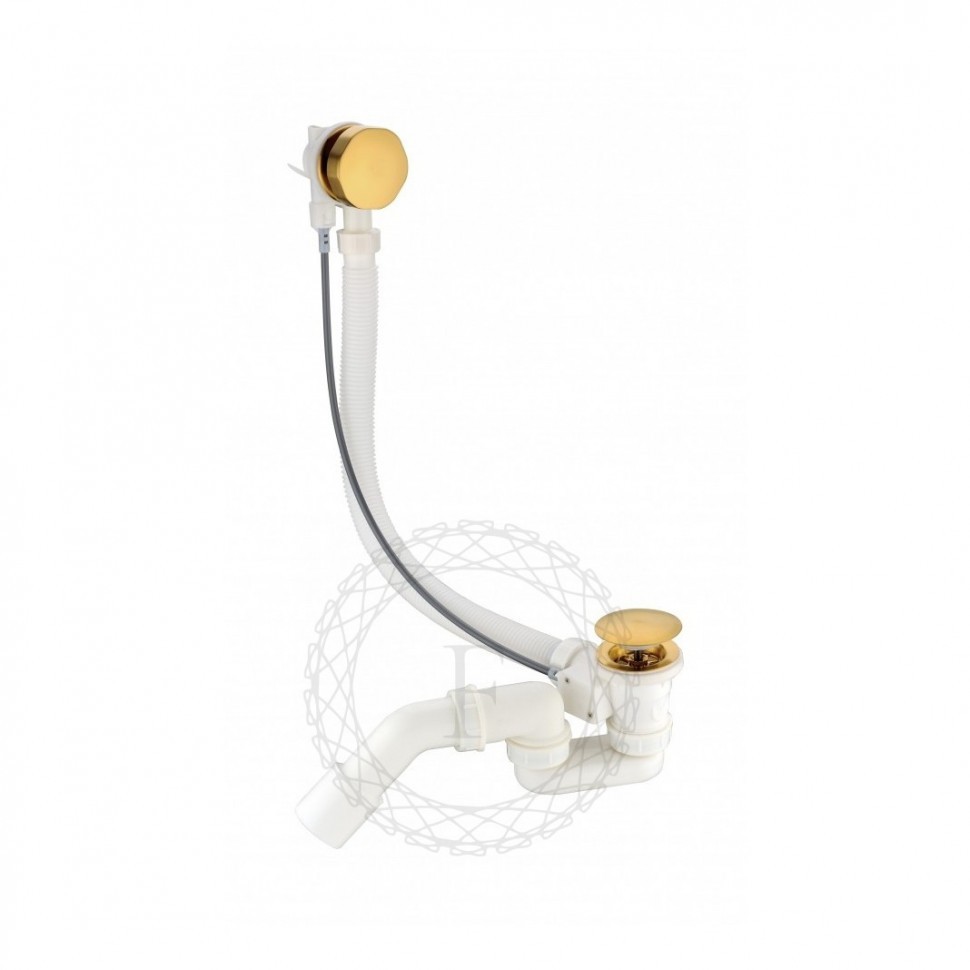 Сифон для ванны полуавтоматический FILARETE FL80, золотой брашированный