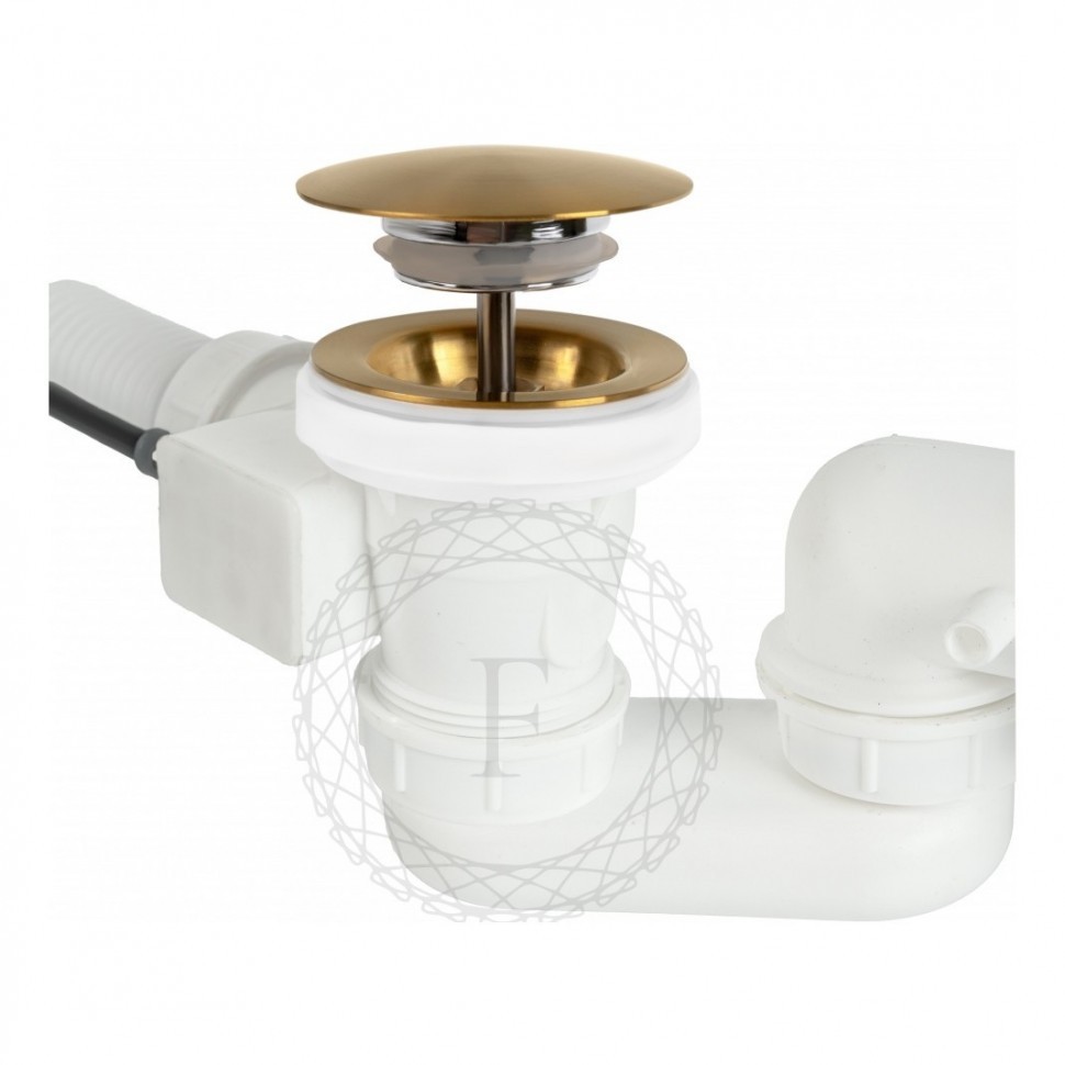 Сифон для ванны полуавтоматический FILARETE FL80, золотой брашированный