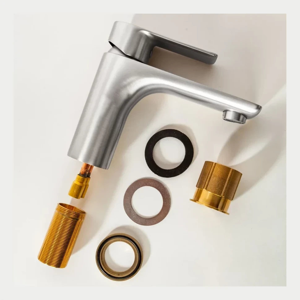 Смеситель для раковины Hansberge H1099, никель