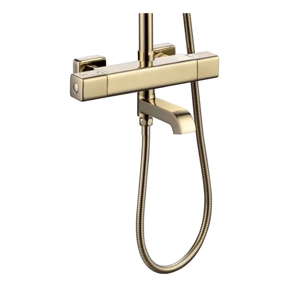 Душевая система с термостатом Grocenberg GB7005, матовое золото