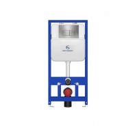 Инсталляция для унитаза с кнопкой для смыва Grocenberg GS3050-KM3070NK, никель