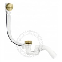 Сифон для ванны полуавтоматический FILARETE FL80, матовое золото