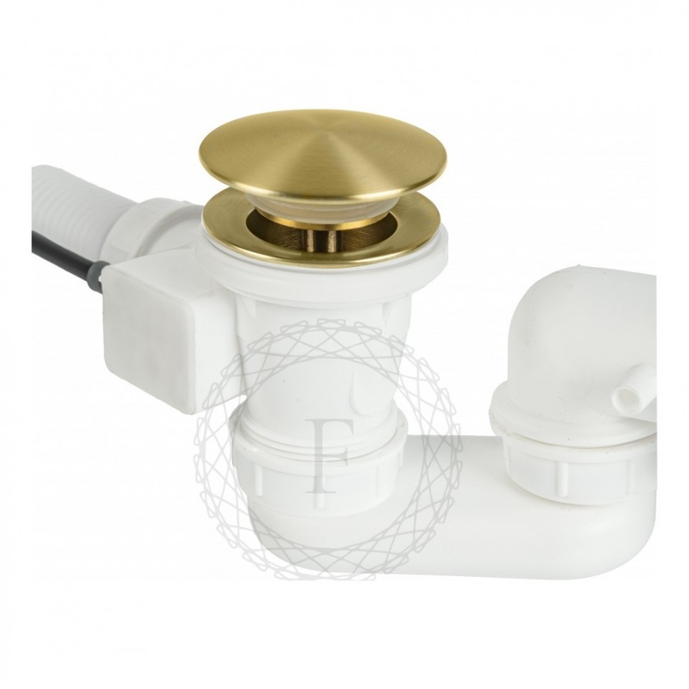 Сифон для ванны полуавтоматический FILARETE FL80, матовое золото