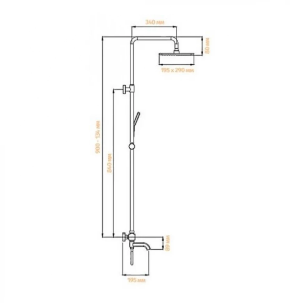 Душевая система с термостатом Grocenberg GB7005, хром