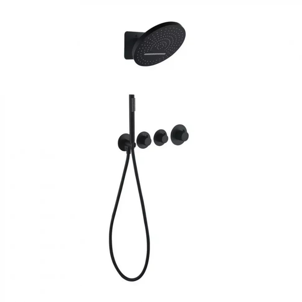 Душевая система скрытого монтажа Grocenberg GB5020, черный матовый